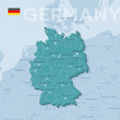 Map of cities and roads in Germany.