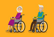 © ~ Bitter ~ - Disabled people in wheelchair. Cartoon vector illustration in flat design