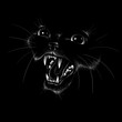 The Vector logo cat for T-shirt design or print on outwear.  Tattoo cats style background.