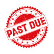 Past Due red grunge stamp isolated