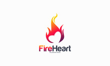 Hearth Fire Logo Designs Concept, Fire Love Logo Designs Template, Fire And Love Logo Symbol