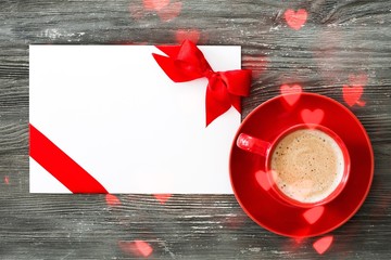 Sticker - Card with red cup coffee