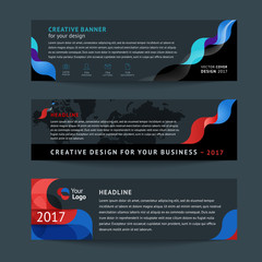 Wall Mural - Vector set of abstract horizontal banner