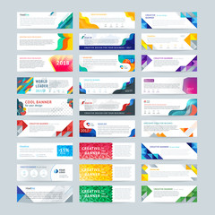 Vector set of abstract horizontal banner