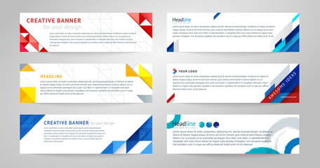 Wall Mural - Vector set of abstract horizontal banner