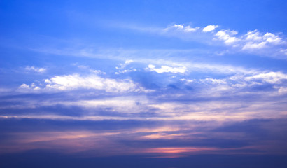 Wall Mural - colorful of sunset on sea scape background