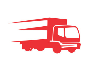 Wall Mural - red truck transportation vehicle ride drive image vector icon