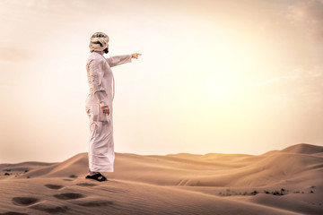 Wall Mural - Arabic man in the desert