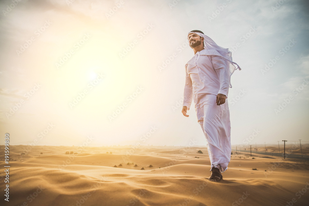 Arabic man in the desert Stock Photo | Adobe Stock