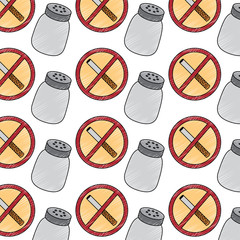 Wall Mural - prohibited cigarette and salt shaker unhealthy background vector illustration