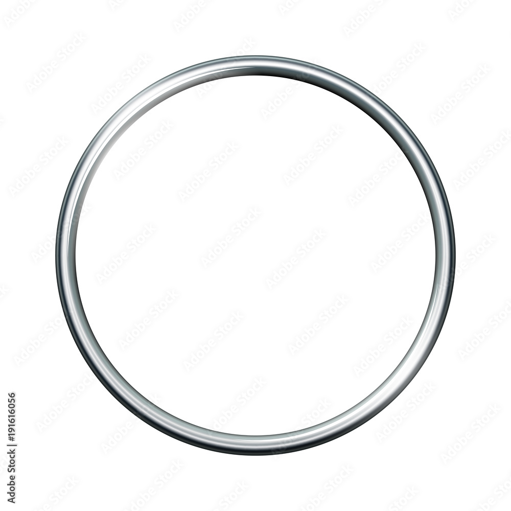 Silver metal ring isolated on white background. - obrazy, fototapety, plakaty 