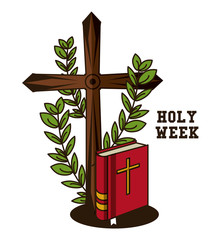 Wall Mural - Holy week catholic tradition icon vector illustration graphic design