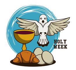 Sticker - Holy week catholic tradition icon vector illustration graphic design