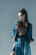 © LIGHTFIELD STUDIOS - beautiful girl posing in denim clothes, isolated on grey