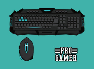 Computer gamer equipment icon vector illustration graphic design