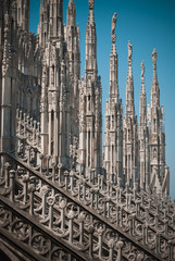 Wall Mural - Duomo gothic cathedral of Milan, spires decoration detail