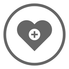 Poster - Heart with medical cross. Vector icon.