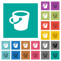 Poster - Bucket square flat multi colored icons