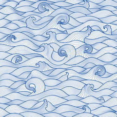 pattern monotone blue sea waves