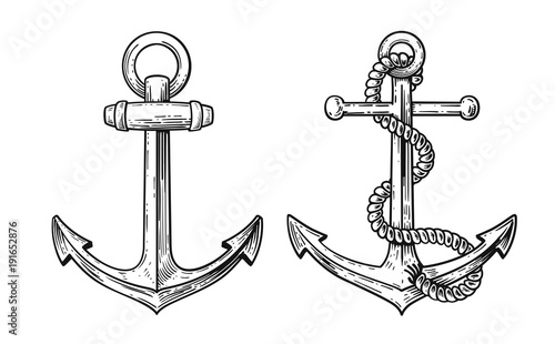 Fotografía Vintage sea anchor with a rope.