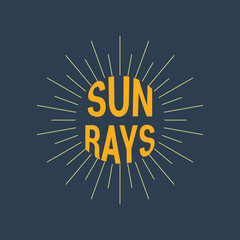 Wall Mural - sun rays logotype. linear drawing. vintage and hipster sun rays