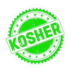 Wall Mural - Kosher green grunge stamp isolated