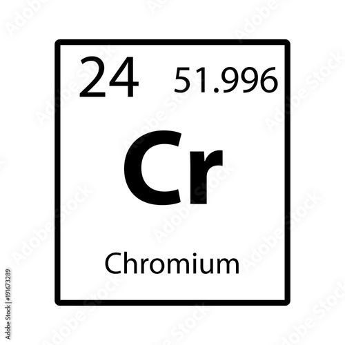Fotografía Chromium periodic table element icon on white background vector