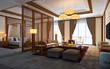 3d render of luxury hotel suite room
