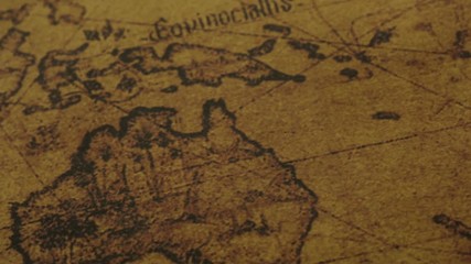 jakarta - indonesia. february 08, 2018: closeup of ancient world map of australia continents