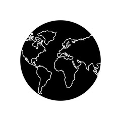 Poster - earth planet world globe map icon vector illustration pictogram design