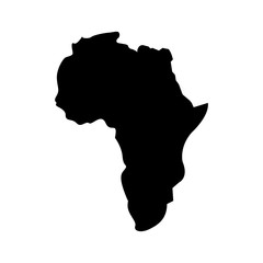 Sticker - map of africa continent silhouette on a white background vector illustration  pictogram design