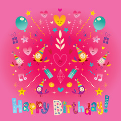 Wall Mural - Happy Birthday greeting card