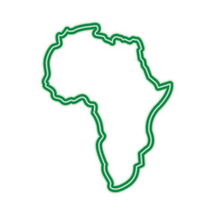 map of africa continent silhouette on a white background vector illustration green line design