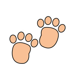 Canvas Print - human footprint with toes mark sign