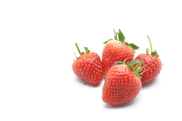 Wall Mural - Fresh strawberry on white backgrounds.