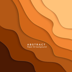 Wall Mural - color abstract sand background. paper cut yellow gradient. layer yellow wavy paper. vector illustrat