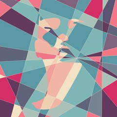 Wall Mural - low poly design template. polygonal mosaic background
