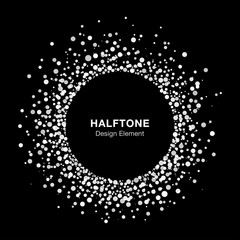 Wall Mural - white abstract halftone circle frame logo design element. vector illustration