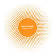 Sunny Circle Halftone Logo Design Element. Sun vector icon. Sun halftone emblem for health, treatment, medical, cosmetic, pharm. Honey sun logo vector illustration