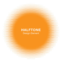 Wall Mural - sunny circle halftone logo design element. sun vector icon. sun halftone emblem for health, treatmen