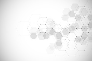 Wall Mural - abstract medical background with molecules structure.