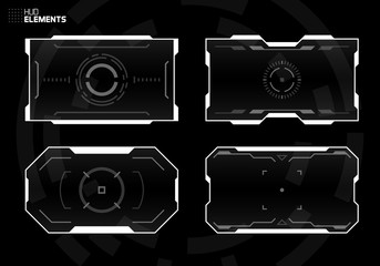 Wall Mural - Sci-Fi Concept HUD Interface Screen. Virtual Reality View Display. Hologram Technology