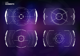 Wall Mural - Sci-Fi Concept HUD Interface Screen. Virtual Reality View Display. Hologram Technology