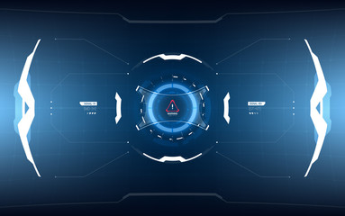 Wall Mural - Sci-Fi Concept HUD Interface Screen. Virtual Reality View Display. Hologram Technology