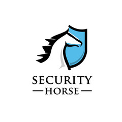 Wall Mural - Horse head shield logo vector, Horse head profile graphic logo , Stylish horse head outline logo vector