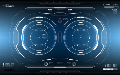Wall Mural - Sci-Fi Concept HUD Interface Screen. Virtual Reality View Display. Hologram Technology