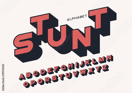 Photographie Styled sans serif bold letters with long shadow