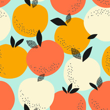 Seamless Pattern With Oranges