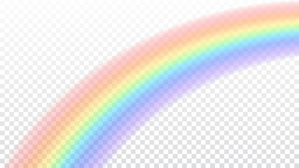 rainbow icon. shape arch realistic isolated on white transparent background. colorful light and brig