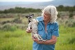 Senior Woman Carrying her Pet Dog